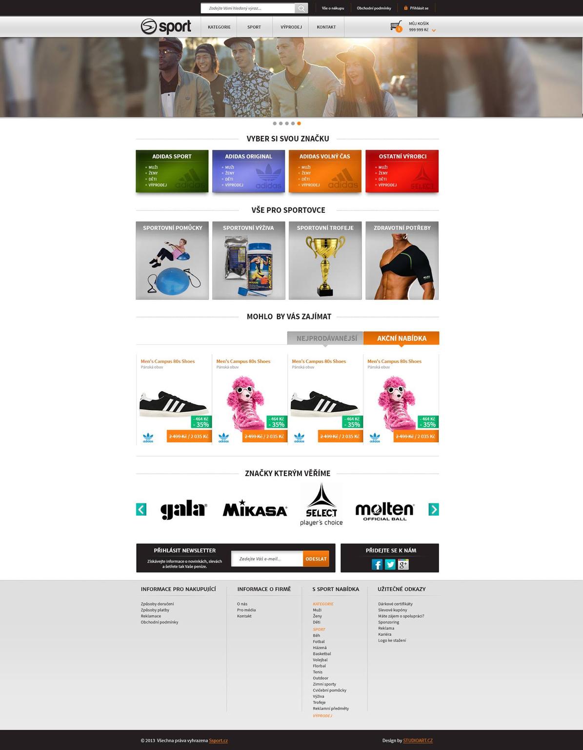 The Ssport online shop in 2013: brand and category tiles, discounted products and partner brands